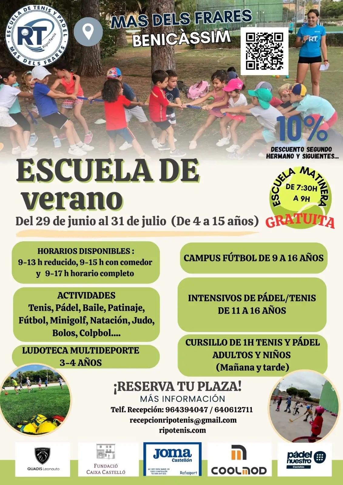Cartel promocional de la escuela de verano