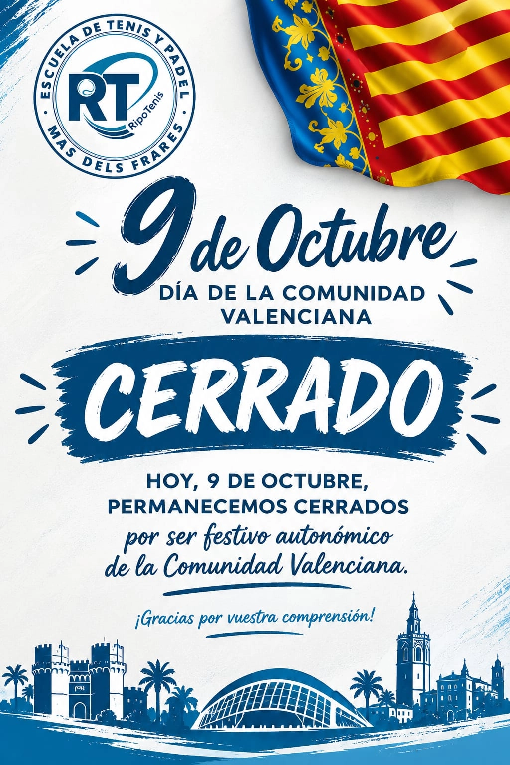 Cerramos el 9 de Octubre