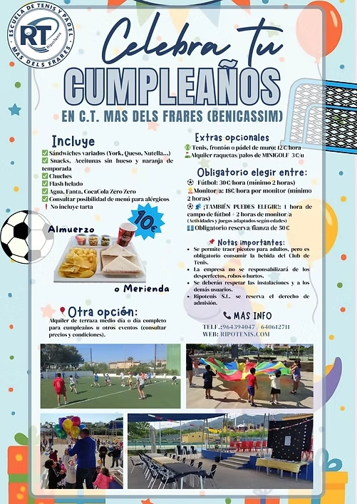 Cartel celebraciones cumpleaños