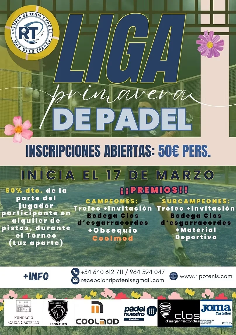 Cartel Liga de Padel Primavera 2025