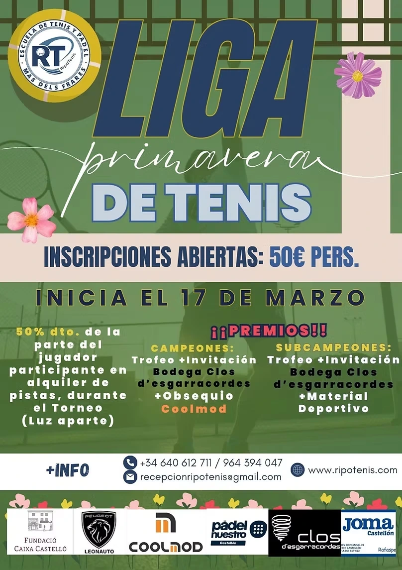 Cartel Liga de Tenis Primavera 2025